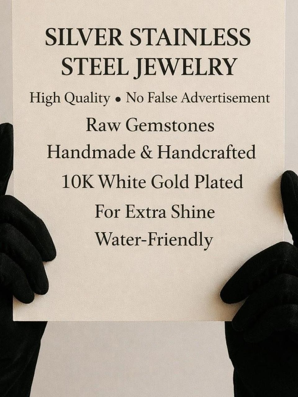 Silver Stainless Steel Jewelry - 10K White Gold Plated